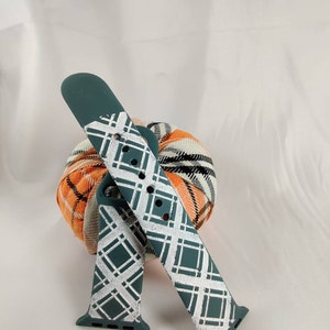 Plaid watch band, engraved silicone watch bands, plaid pattern, custom watch band, christmas gift, stocking stuffer for adult