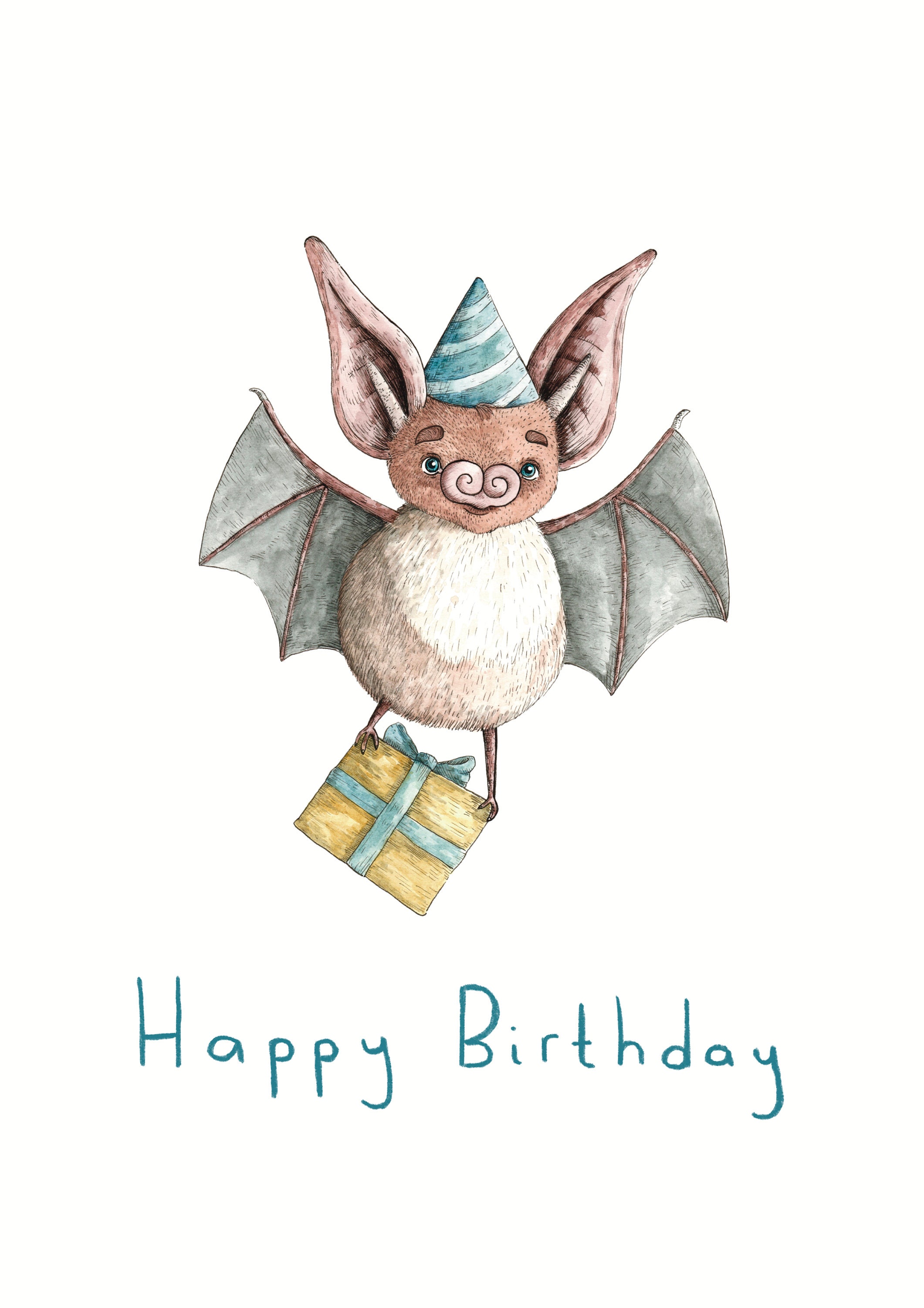 Bat Birthday Card Etsy