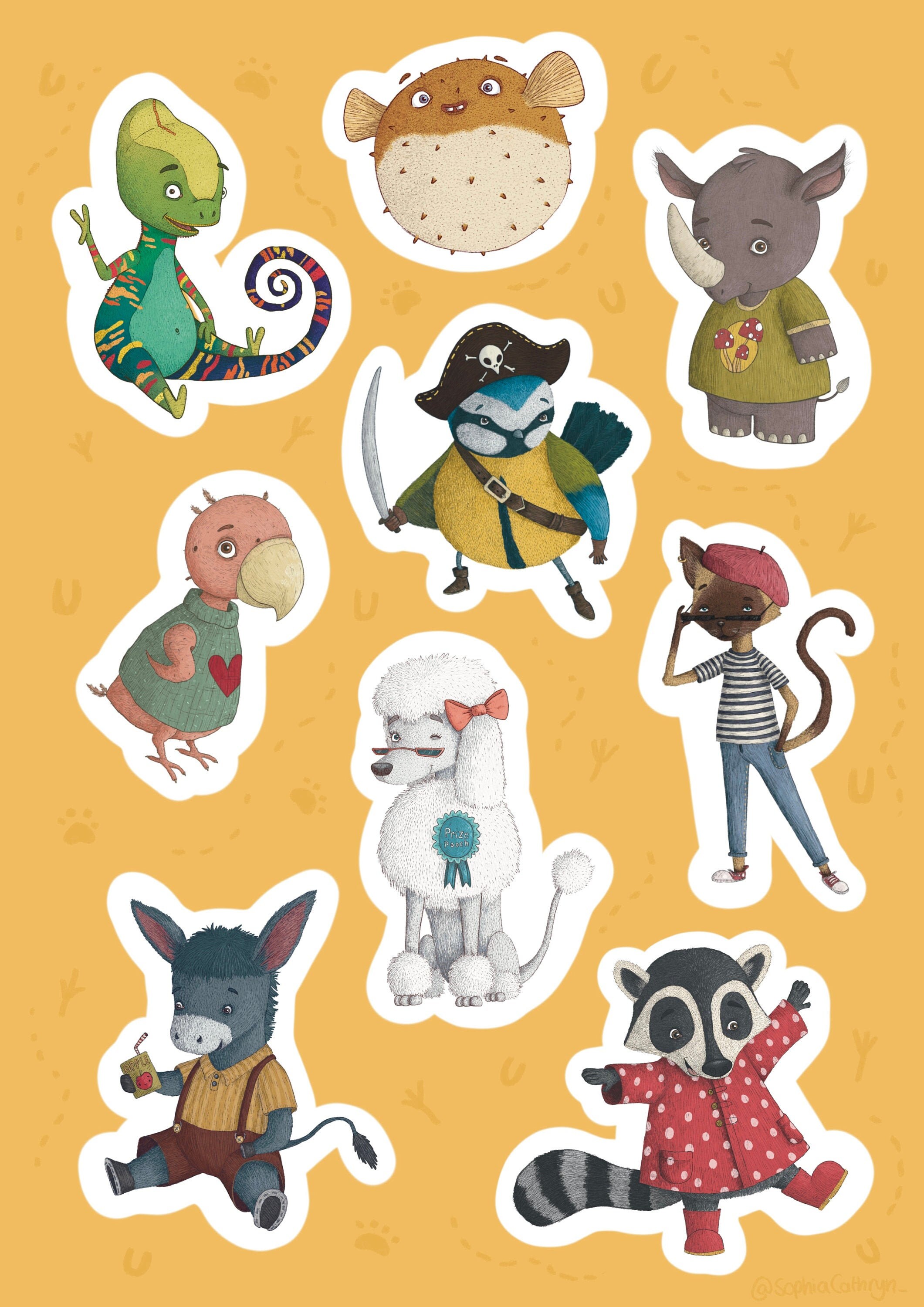 Cute Animals Stickers | Etsy