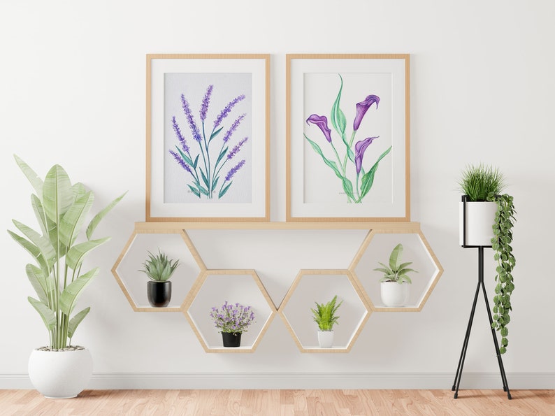 Lavender, Lilac, Violet, Spring collection, Lavender Home décor, Contemporary Art, Lavender Painting, DIY Art, Printable Wall Hanging Art image 2