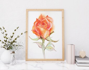 Rose, Mothers day, modern wall art, floral painting, greeting card, floral cards, inspirational quotes, minimalist, abstract art, art deco