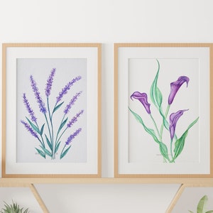 Lavender, Lilac, Violet, Spring collection, Lavender Home décor, Contemporary Art, Lavender Painting, DIY Art, Printable Wall Hanging Art image 5