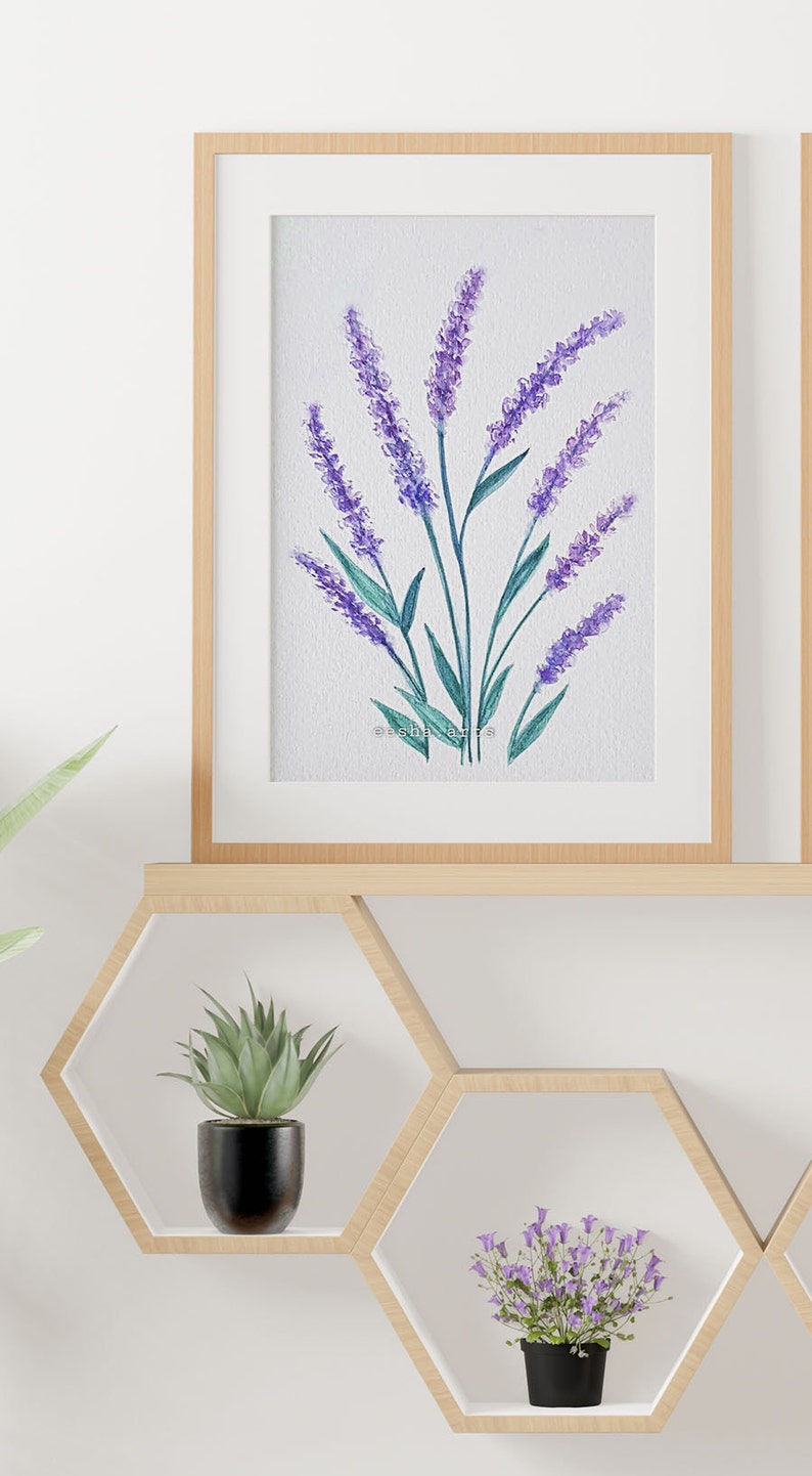 Lavender, Lilac, Violet, Spring collection, Lavender Home décor, Contemporary Art, Lavender Painting, DIY Art, Printable Wall Hanging Art image 3