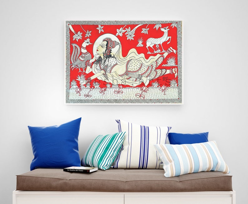 Kalamkari Folk Painting, Indian Kalamkari Art, Historical Art, Indian