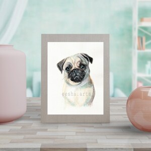 nursery playroom art, Pug, dog portrait, Personalized Pet Portrait, Printable Wall Art, custom gift, Gift For Animal Lovers, kids room decor image 1