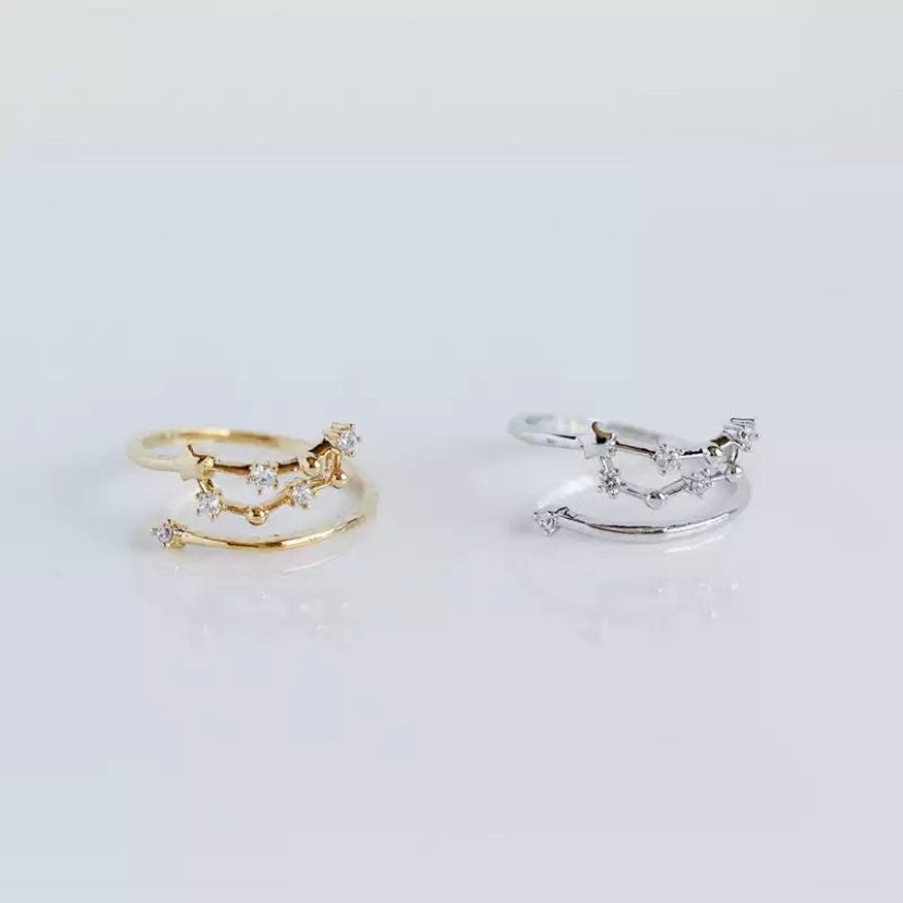 Zodiac Constellation Ring - Silver and Gold - Constellation Ring, Sta…
