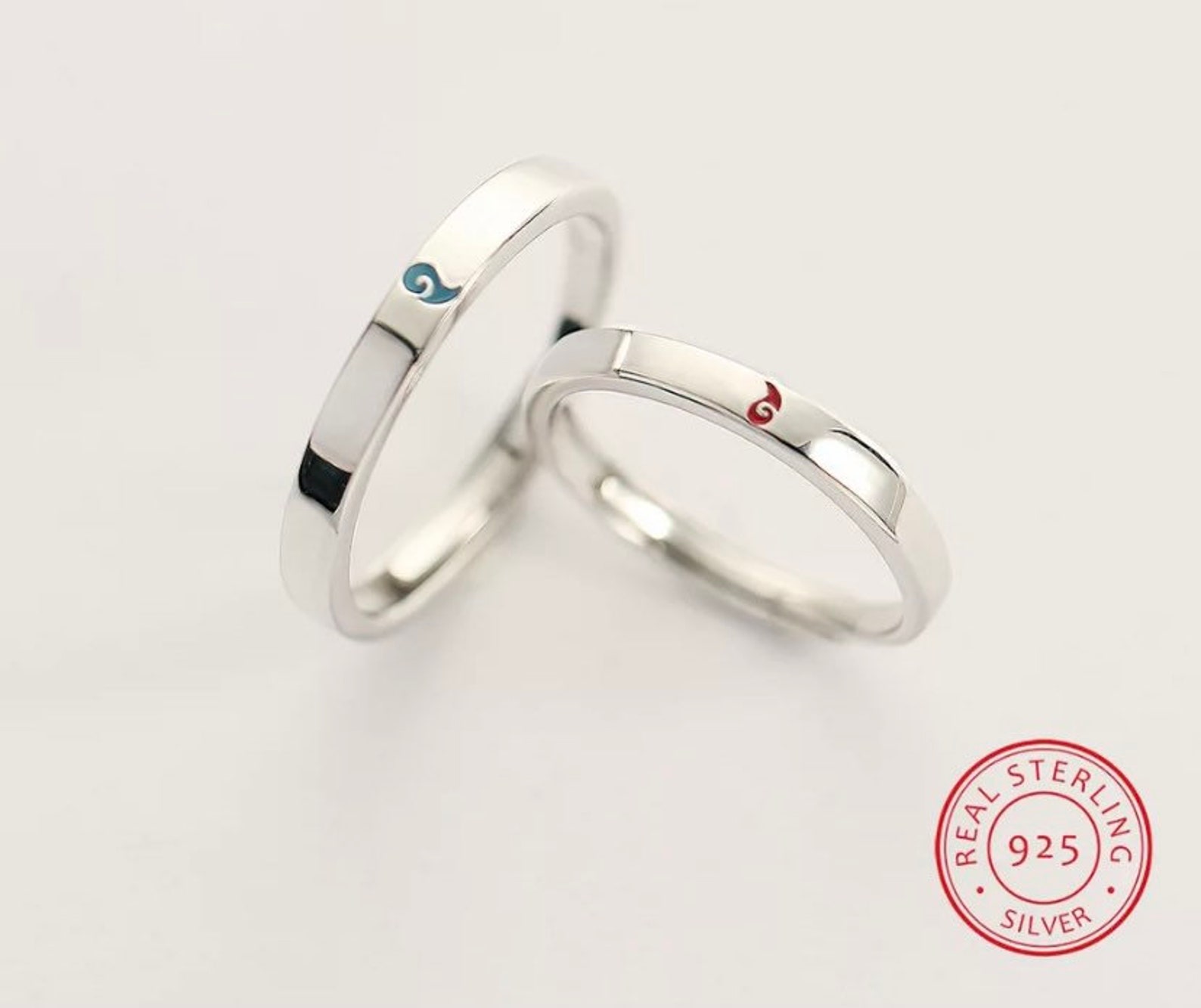 Silver 925 Couples Rings Twin Flame Promise Rings Etsy