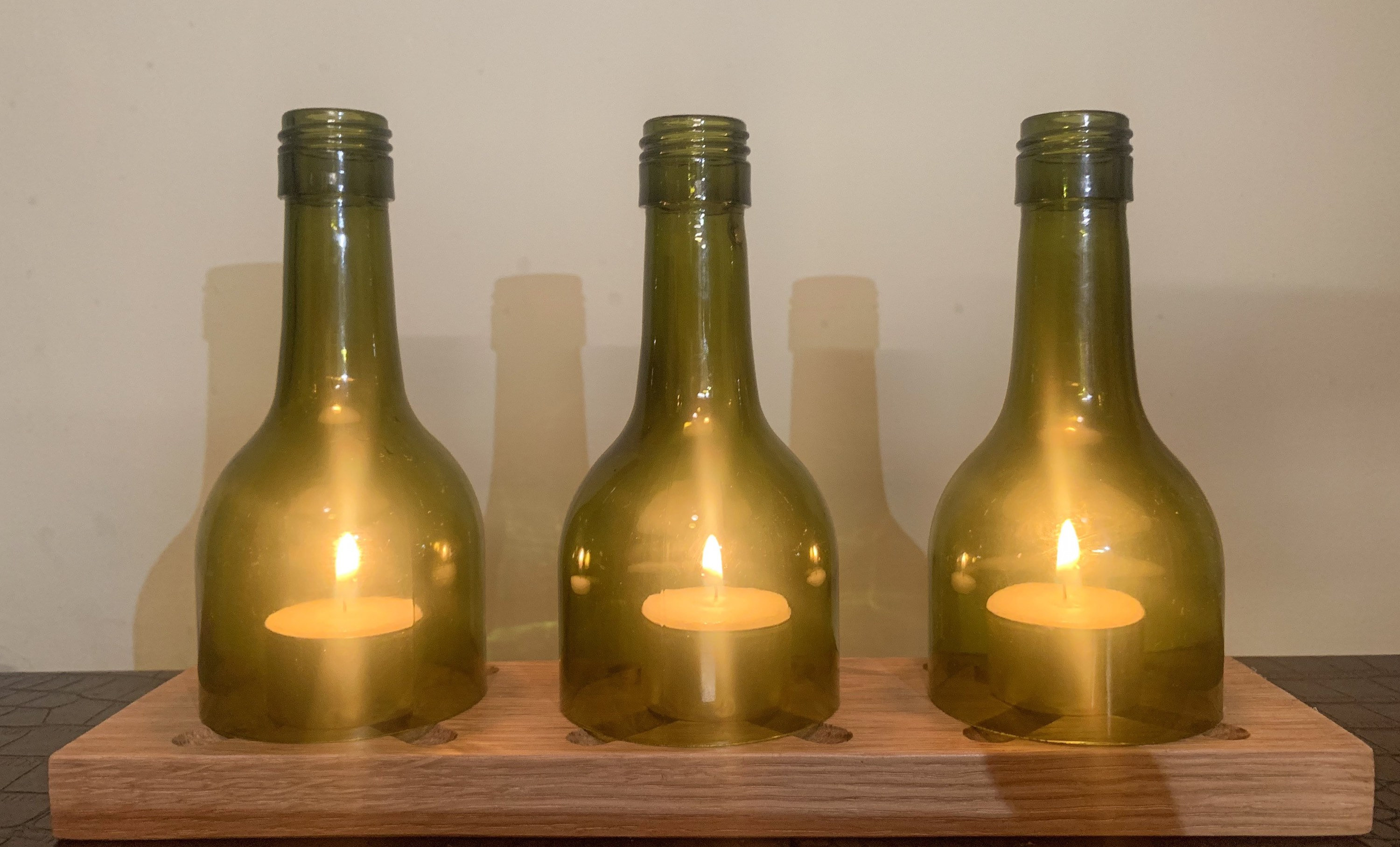 Glass Bottle Candle Holder Etsy