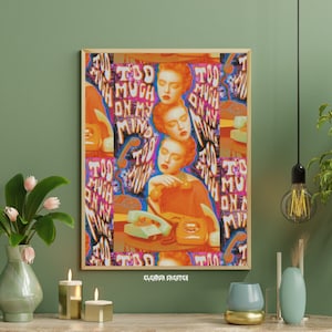 Cartel de mente completa, arte kitsch decoración maximalista decoración de pared decoración de pared groovy, arte psicodélico, arte de pared vintage retro, ecléctico, diseño de los años 70