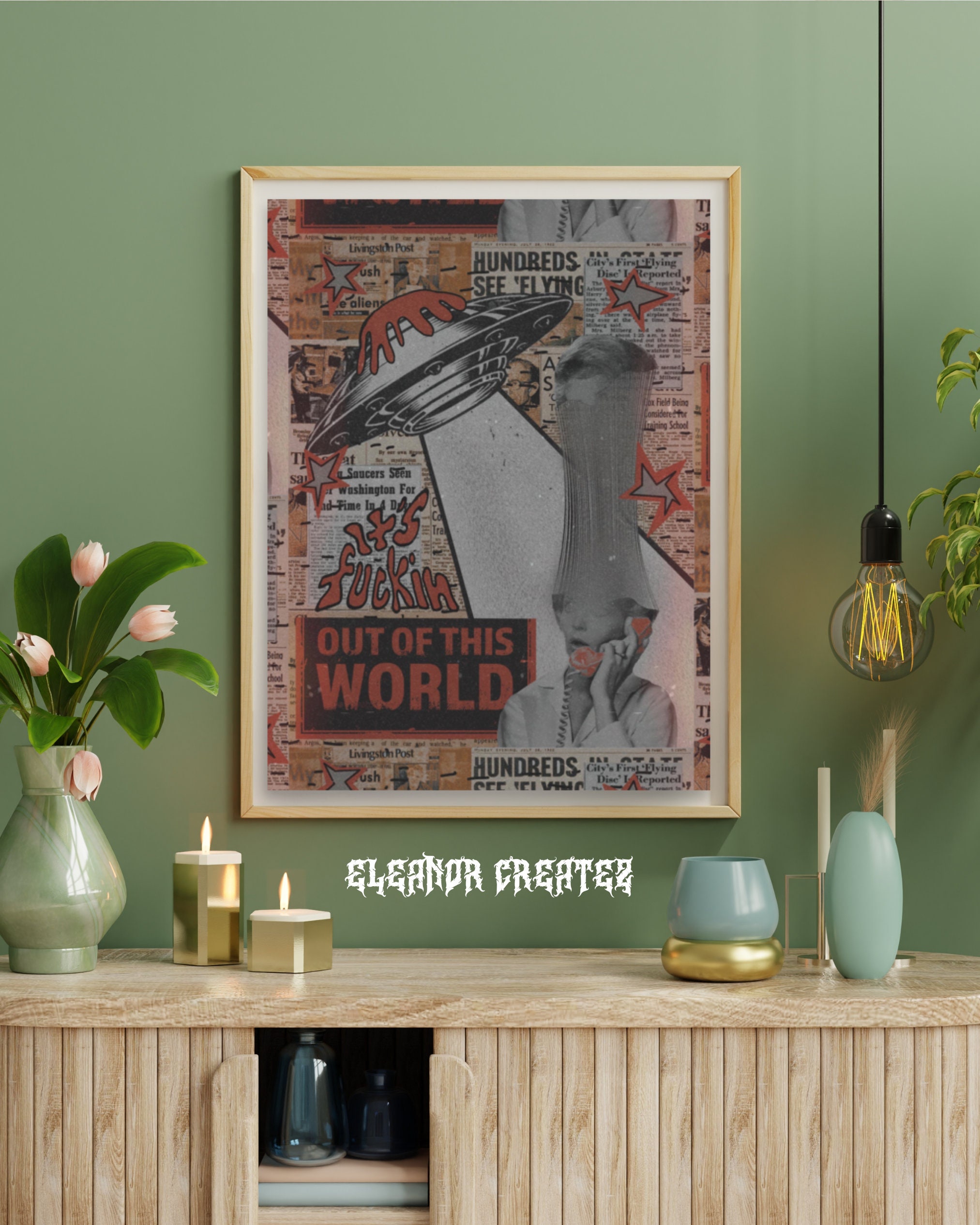 Alien Invasion Poster Aliens Print Vintage Sci Fi Poster Alien Art ...