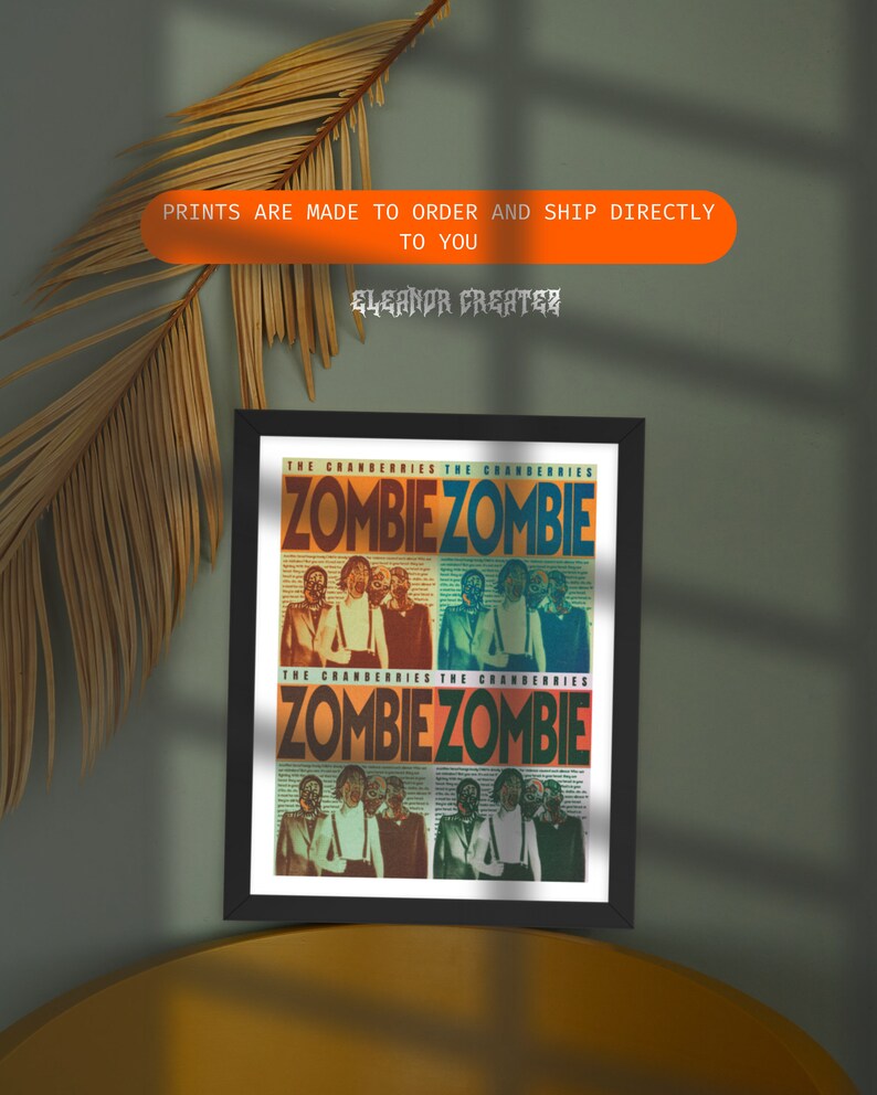 Zombie, the Cranberries Framed Poster, the Cranberries Merch, the