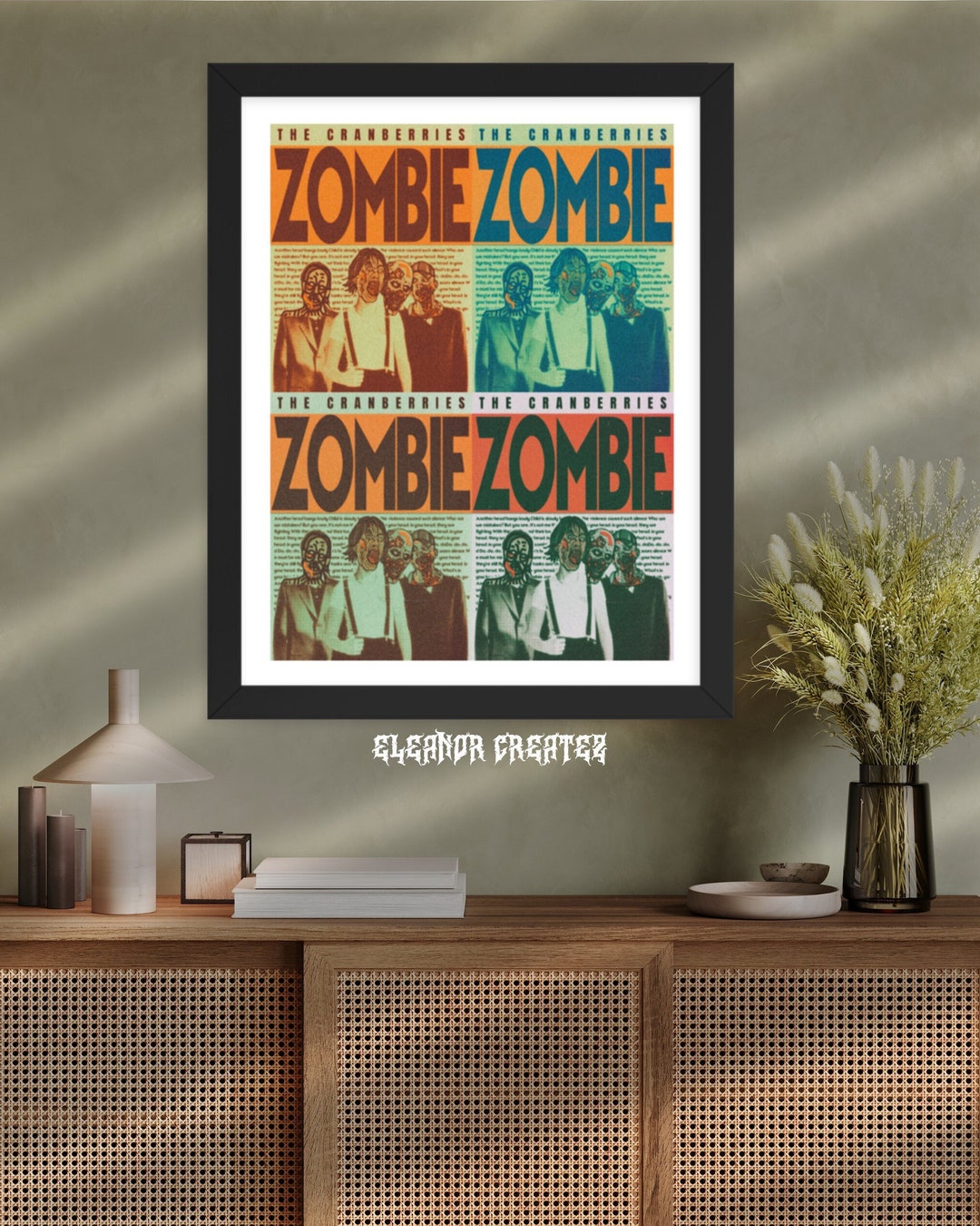 Zombie, the Cranberries Framed Poster, the Cranberries Merch, the