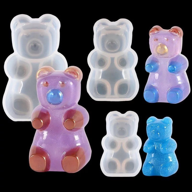 1PC DIY Crystal Drop Glue Whole Board Little Bear Gummy Silicone Mold  Production Little Bear Chocolate Gummy Gypsum Aromatherapy - AliExpress