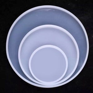 Juego de moldes de silicona y resina redondos (grandes, medianos y pequeños), moldes de silicona y resina brillante, molde para posavasos redondos y molde para flores secas.