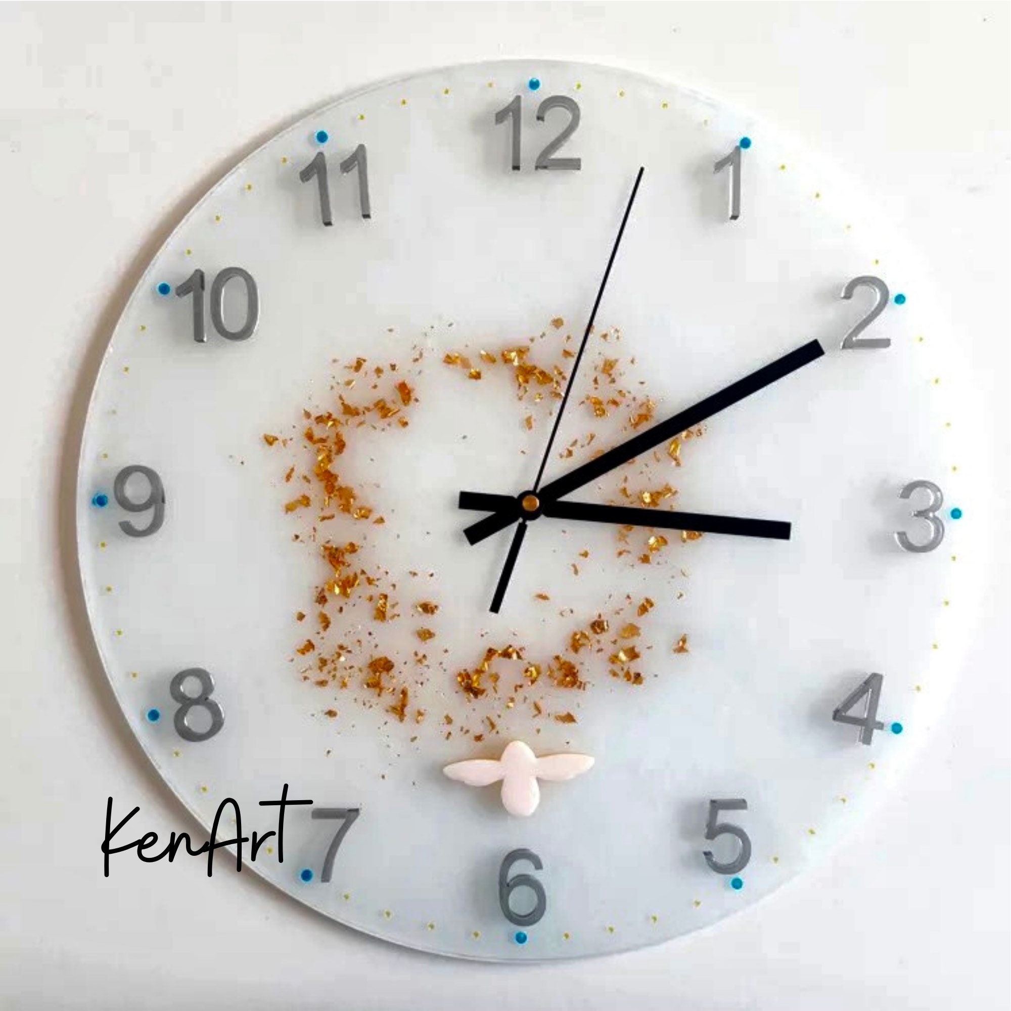 Round Clock Crystal Epoxy Resin Mold For Home Wall Hanging - Temu