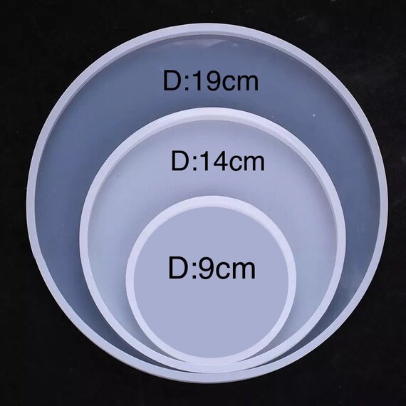 Vklopdsh Confezione da 4 stampi rotondi in silicone per sottobicchieri, stampi in resina epossidica trasparente per con resina, cemento, cemento e argilla polimerica