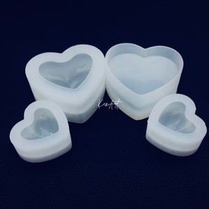 3D Heart Mold For Resin, Large Shiny 3D Heart Resin Mold, Small 3D Heart Resin Mold , Candles Mold, Soap Mold, Clay Mold , Valentine Heart