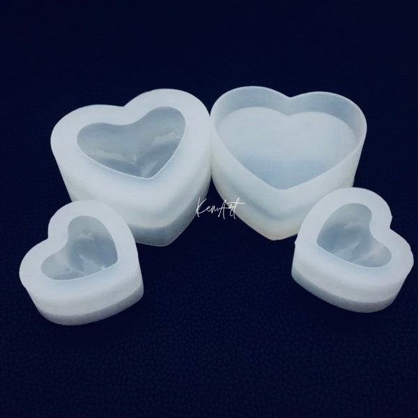3D Heart Mold For Resin, Large Shiny 3D Heart Resin Mold, Small 3D Heart Resin Mold , Candles Mold, Soap Mold, Clay Mold , Valentine Heart
