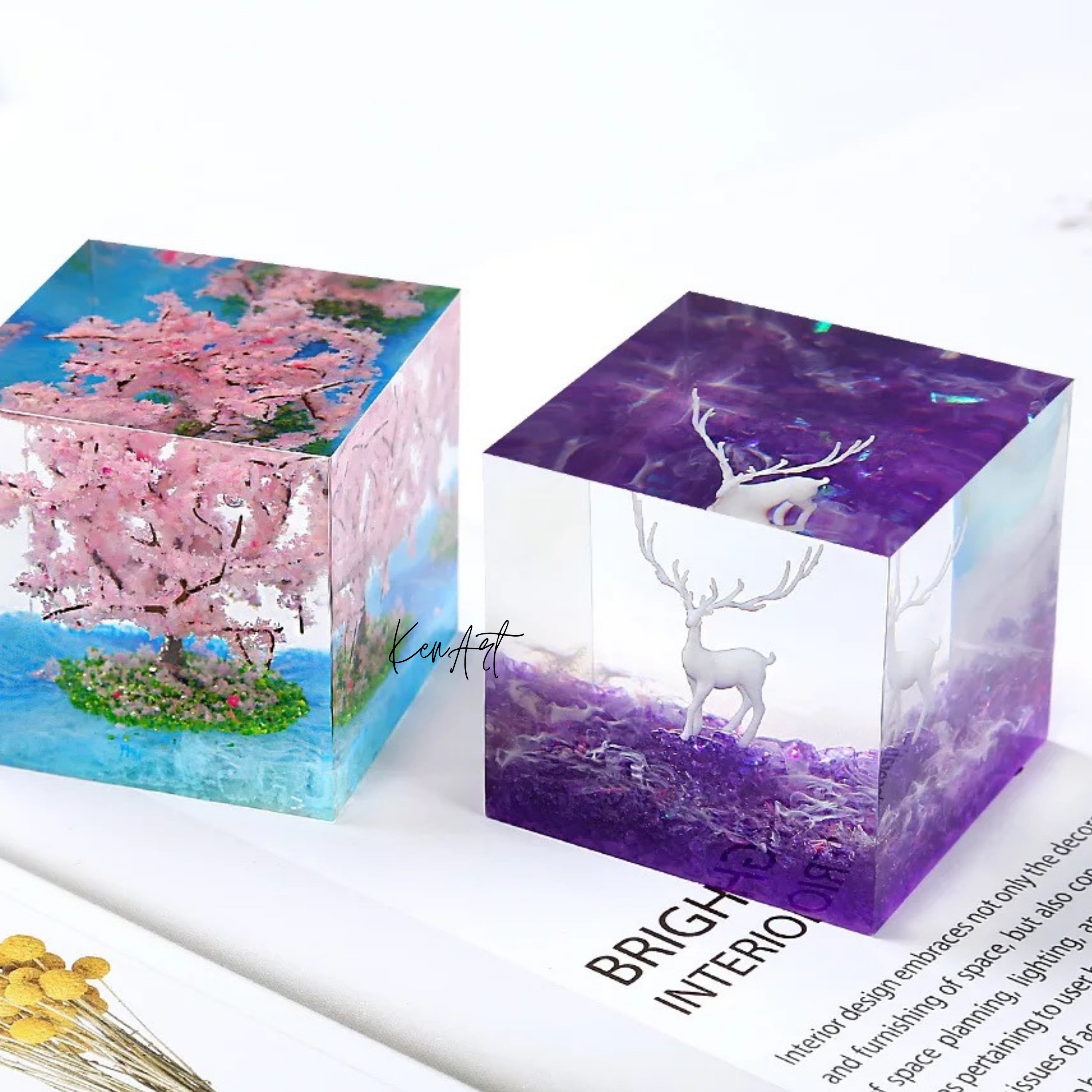 Large Cube Silicone Mold, Soap Mold, Casting Resin Clay Candles Jewel…