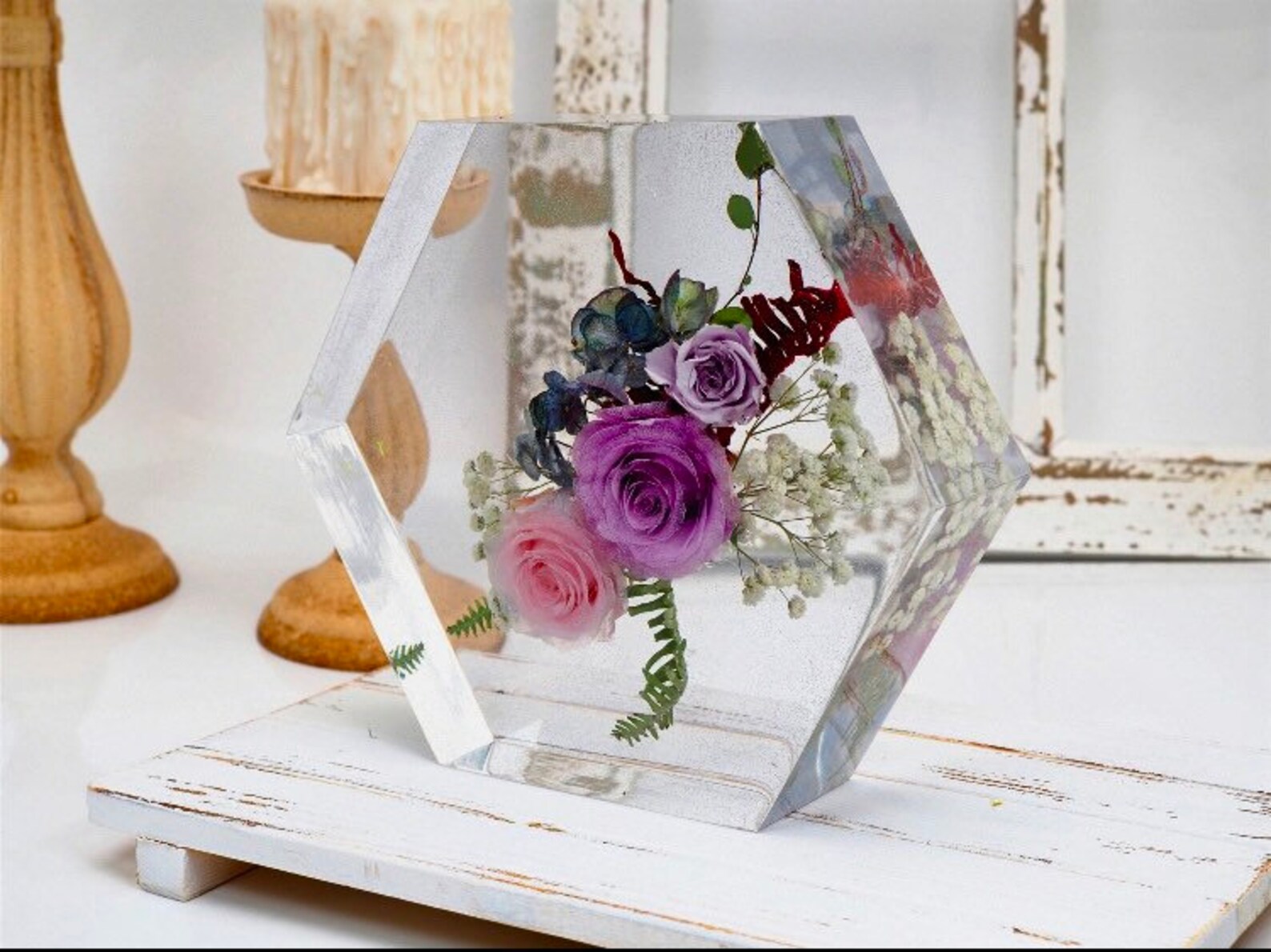 Large Hexagon Silicone Mold for Resin Flower Specimen Etsy