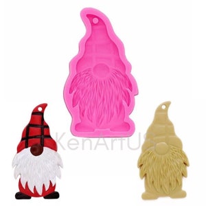 Gnome Resin Mold, Christmas Silicone molds, Keychain Resin mold, Santa Gnome Mould, Christmas Gnome, Christmas Clay mold