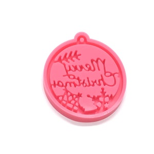 Merry Christmas Silicone Mold, Christmas Ornaments Molds, Resin Keychain Mold