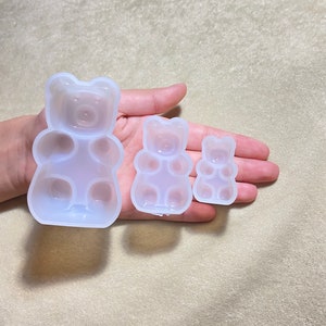 Gummy Bear Mold Set Large Medium Small, Silicone Bear Mold, Candy Bear Mold, Shiny Resin Silicone Molds