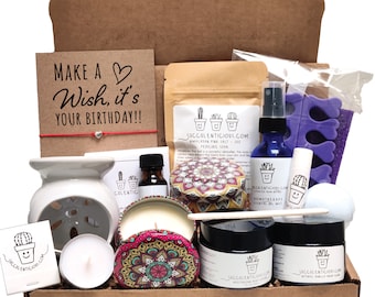 Birthday Gift For Her, Birthday Gift Box, Birthday Spa Box Gift, Happy Birthday Gift Box, Birthday Care Package Make a Wish Bracelet For Her
