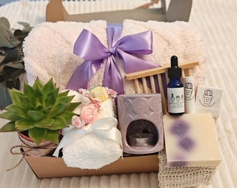 Hygge Gift Box, Cozy Care Package, Self Care Basket, Blanket Gift Box with Mug, Hug In A Box, Thinking Of You Box, Encouragement Gift