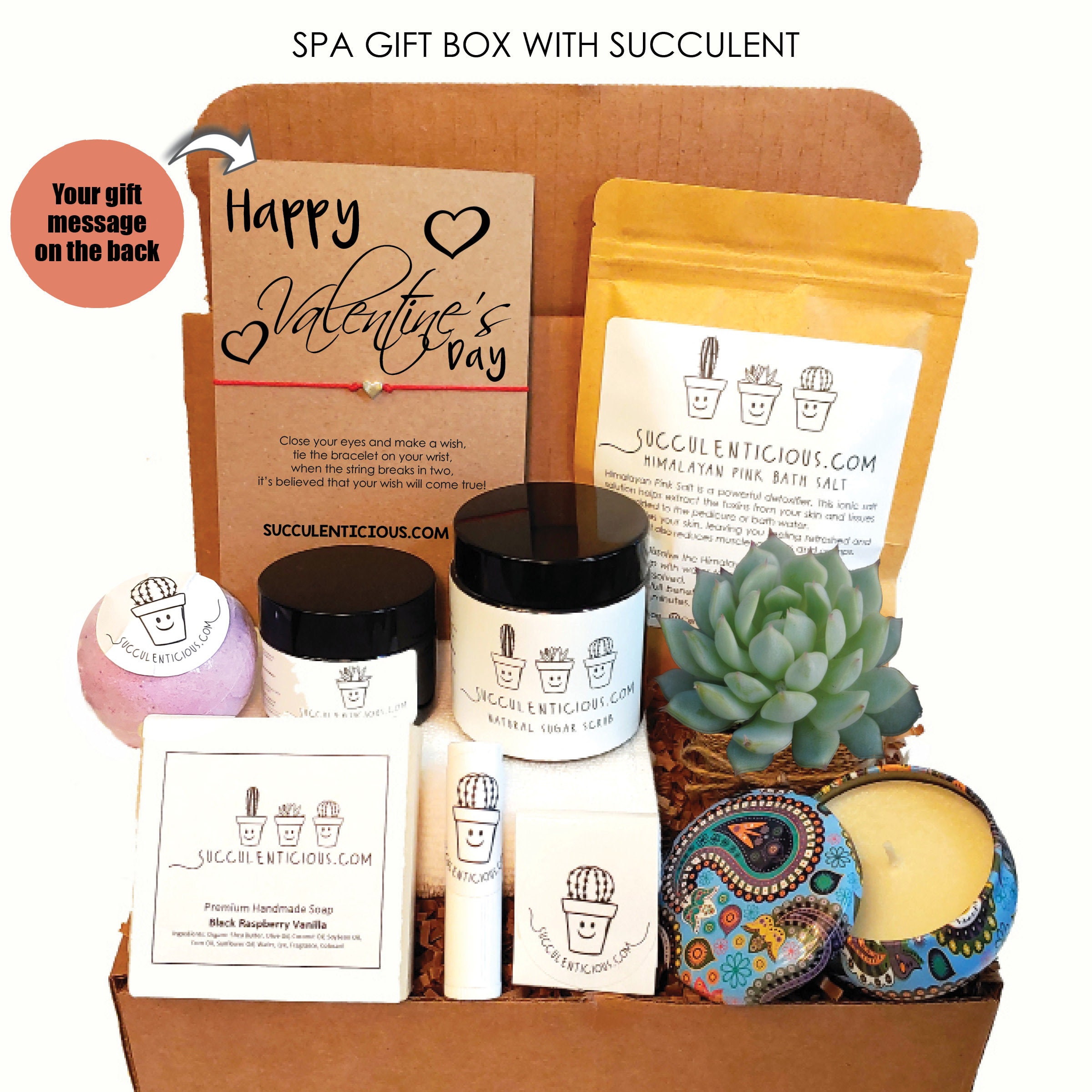 Valentines Gifts for her, Valentines Day Gift For Her, Spa Gift Box Self  Care Package Spa Box Selfcare Gift Box Soy Candle Heart Bracelet