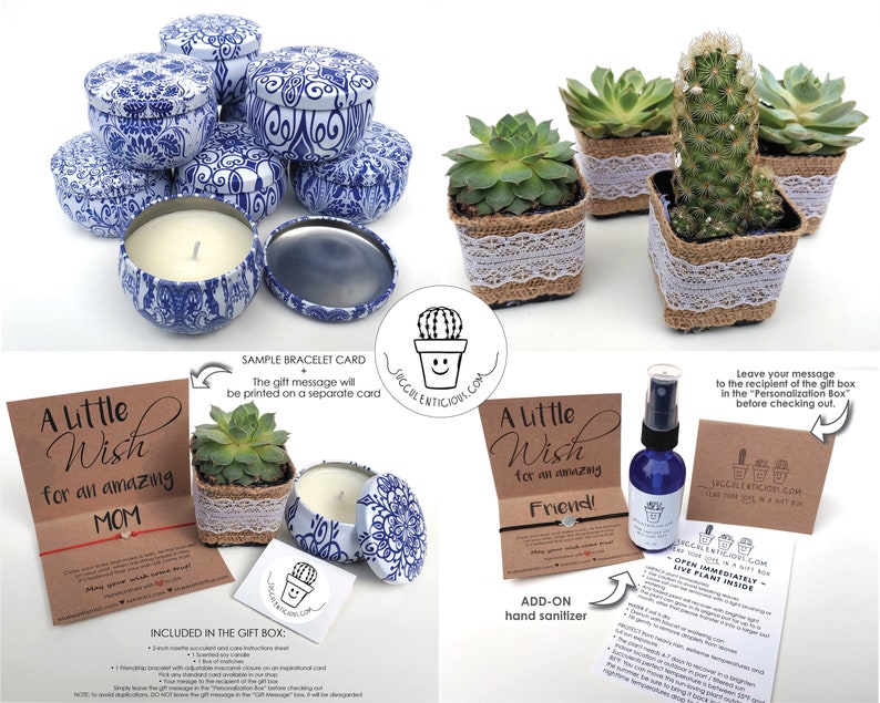 ADD-ON Succulent Plant, Bath Bomb, Friendship Bracelet, Soy Candle, Moon Necklace Natural Soap Scented Oil Lavender Oil Add to your Gift Box image 1