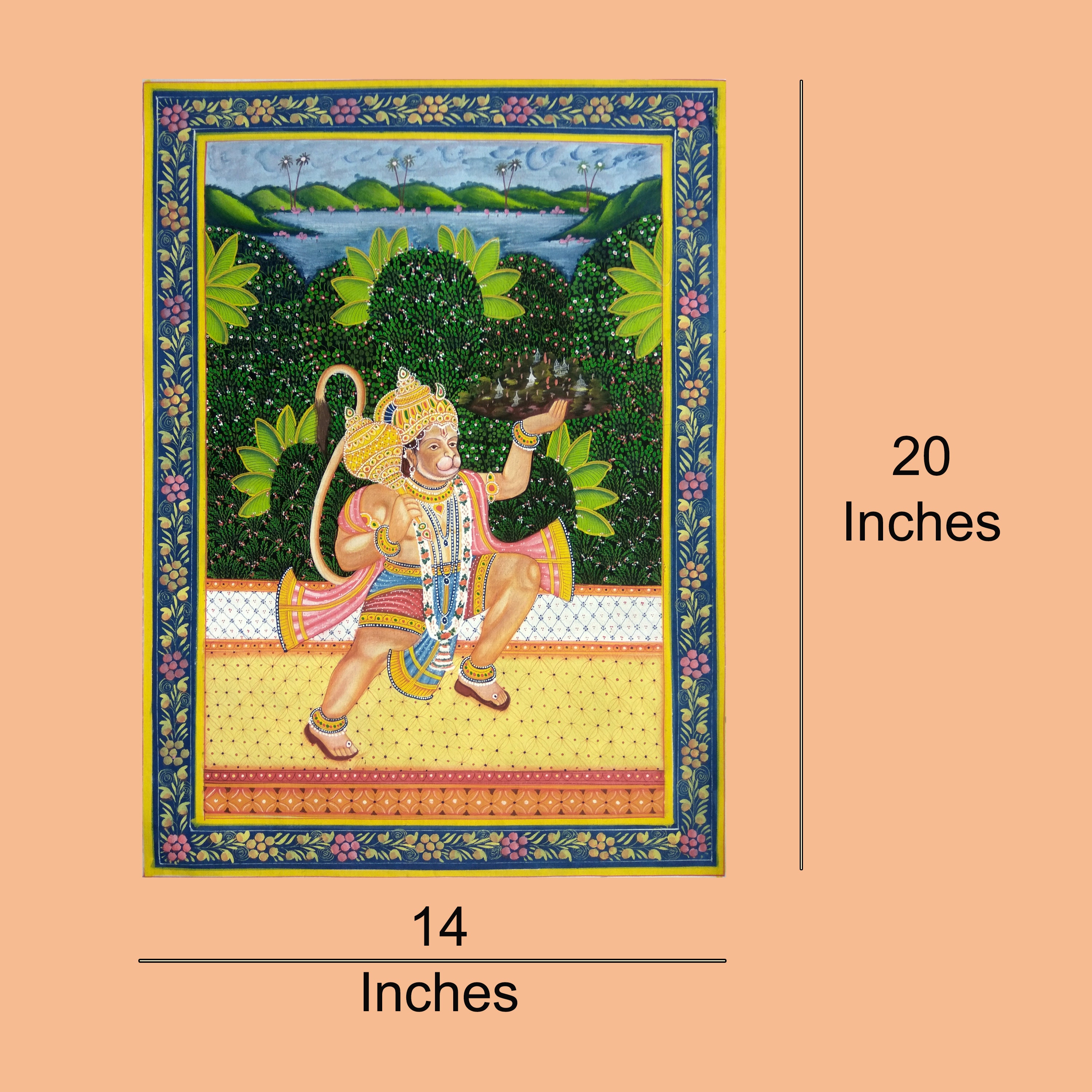 Lord Hanuman Painting Hanuman Hanuman Hand Painting Baghwan Etsy Canada