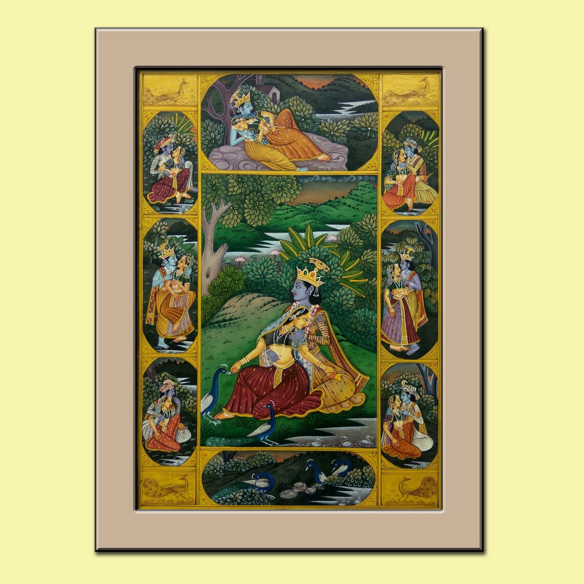 Indian Art Kama Sutra Illustration Krishna and Radha FINE | Etsy