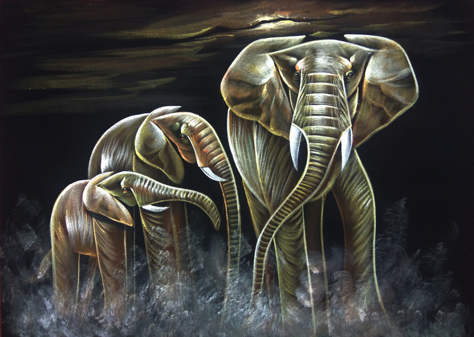 Elephant wall art Elephant wall decor Original Elephant | Etsy