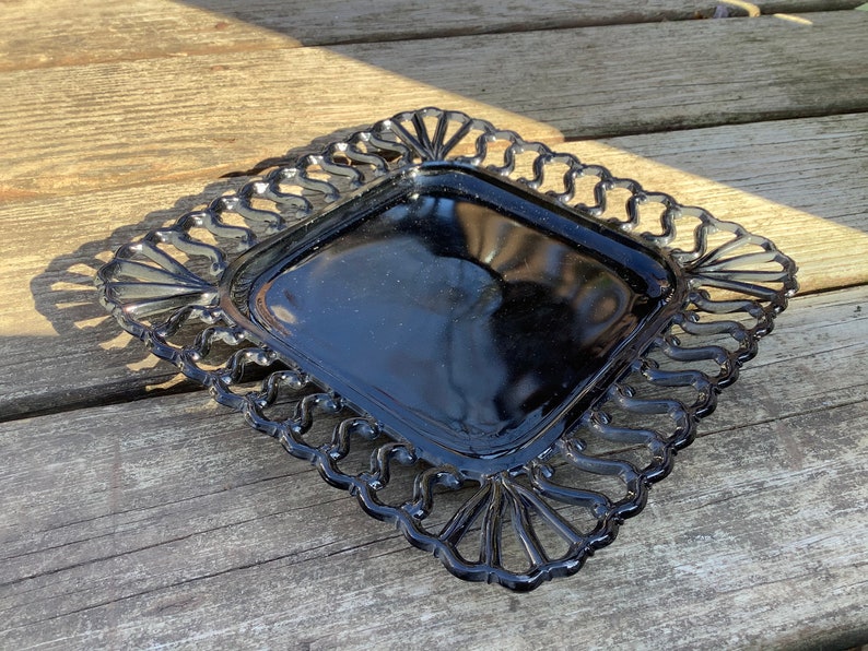 Vintage Milk Glass Plates Lattice Edged Plates With Flowers Etsy