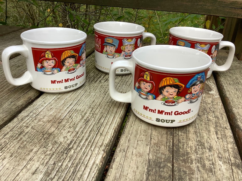 Vintage 1993 Campbell Soup Mugs by Westwood Set of 4 Etsy