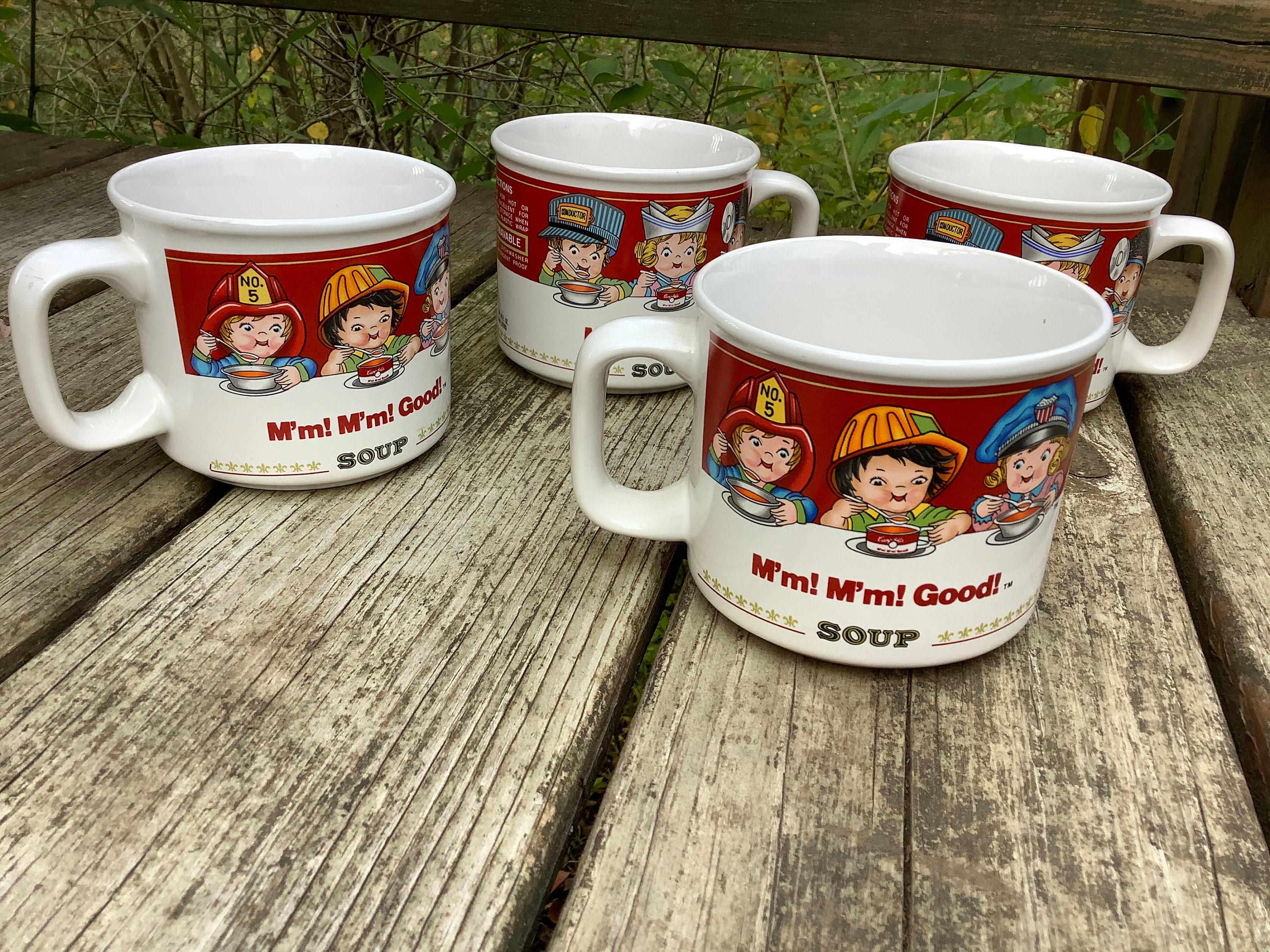 Vintage 1993 Campbell Soup Mugs by Westwood, Set of 4, Collectible