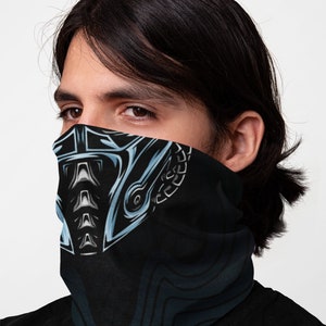 Graphic Face Mask, Graphic Neck Gaiter, Ninja Neck Gaiter, Ninja face mask, Ninja face Covering, SubZero face mask, Mortal Kombat mask