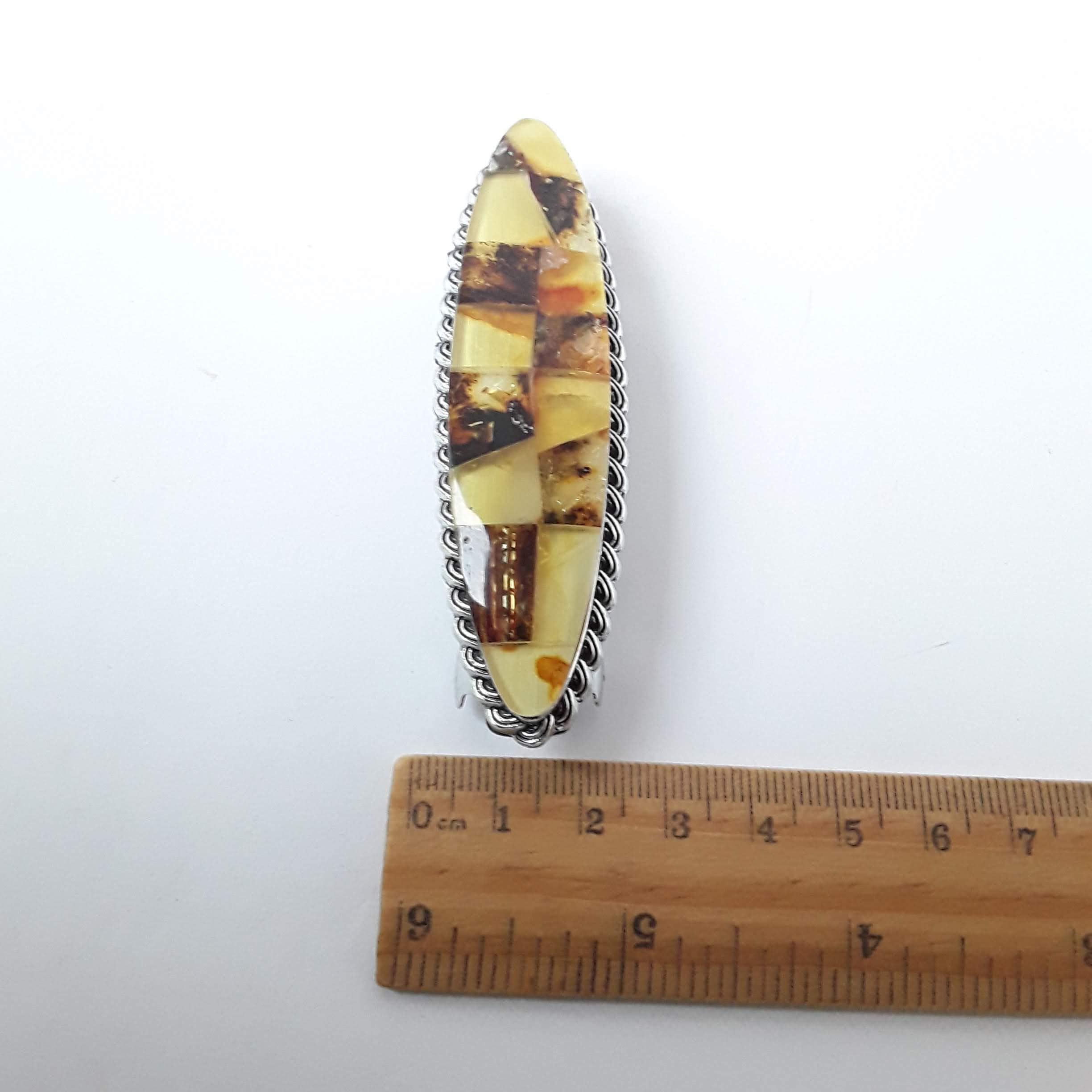 NEW EXTRA LARGE HAIR CLIP BARRETTE REAL BALTIC AMBER ENLAY Baltic Amber Hair Barrette: Handmade Mosaic French Clip - Etsy main image 3