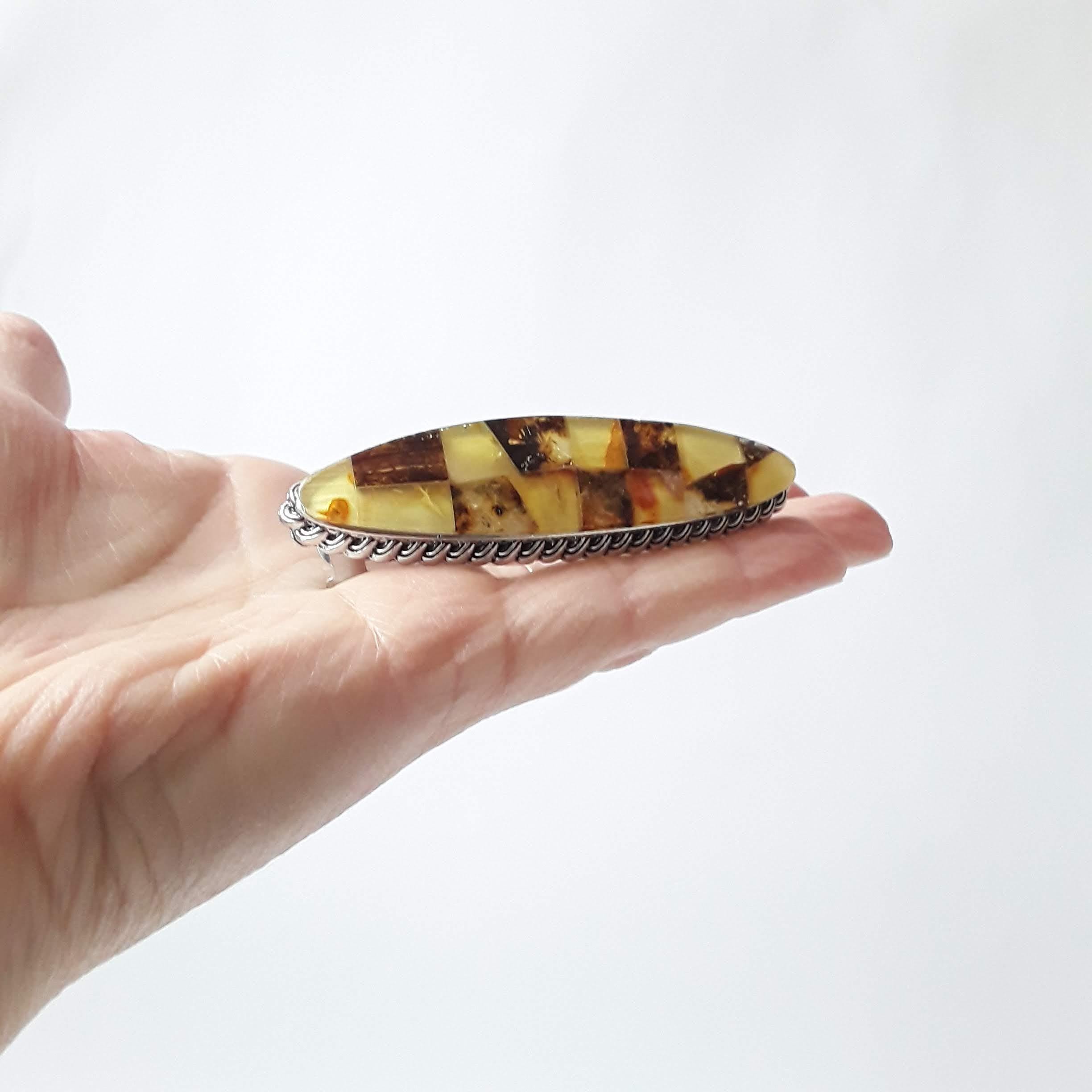 Handmade Baltic Amber Hair Barrette: Long French Clip - Etsy display picture 1