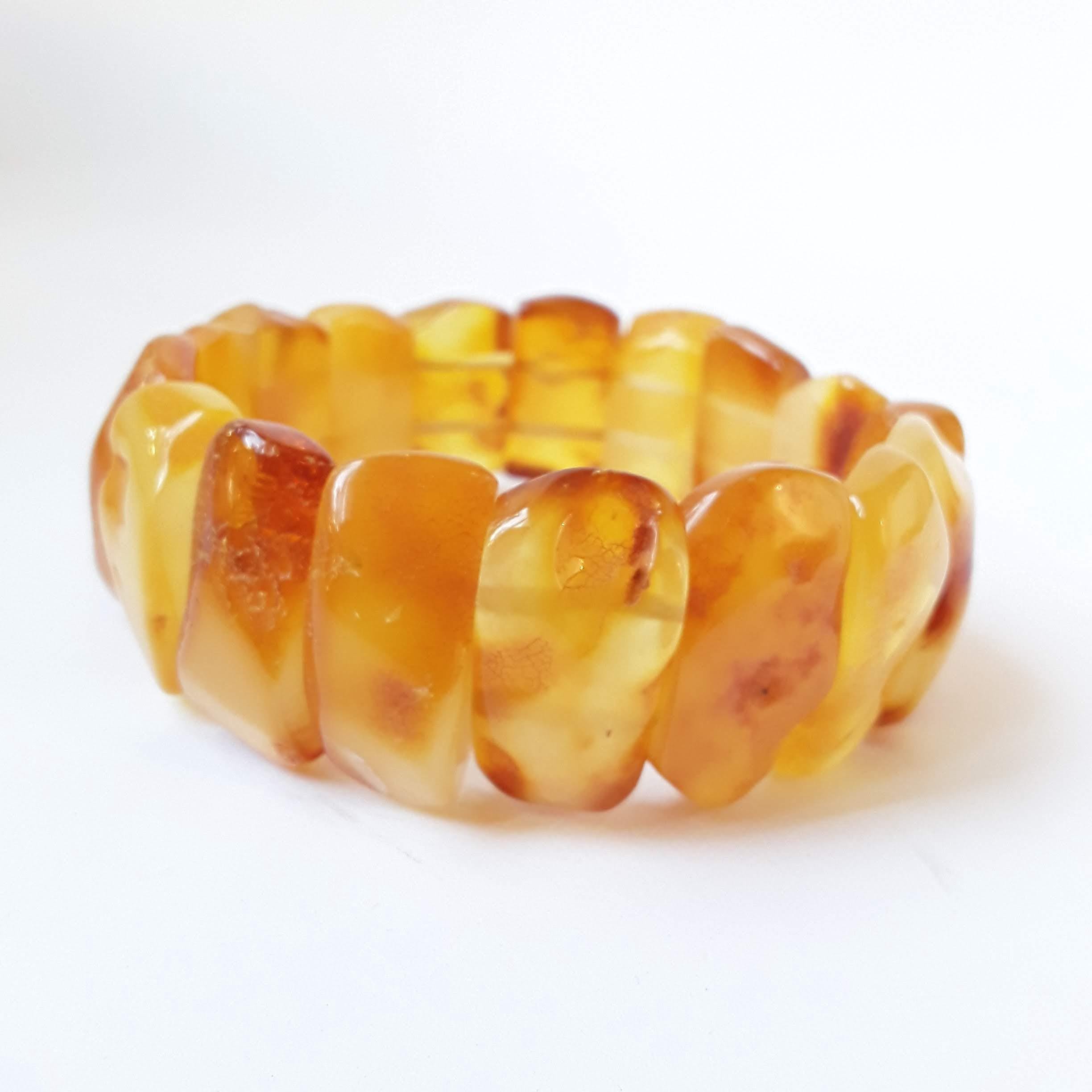 Bracelet En Ambre Brut Pour Femme - Pierres Roulées Naturelles, Bijou Fin, Ajustable, Cadeau élégant