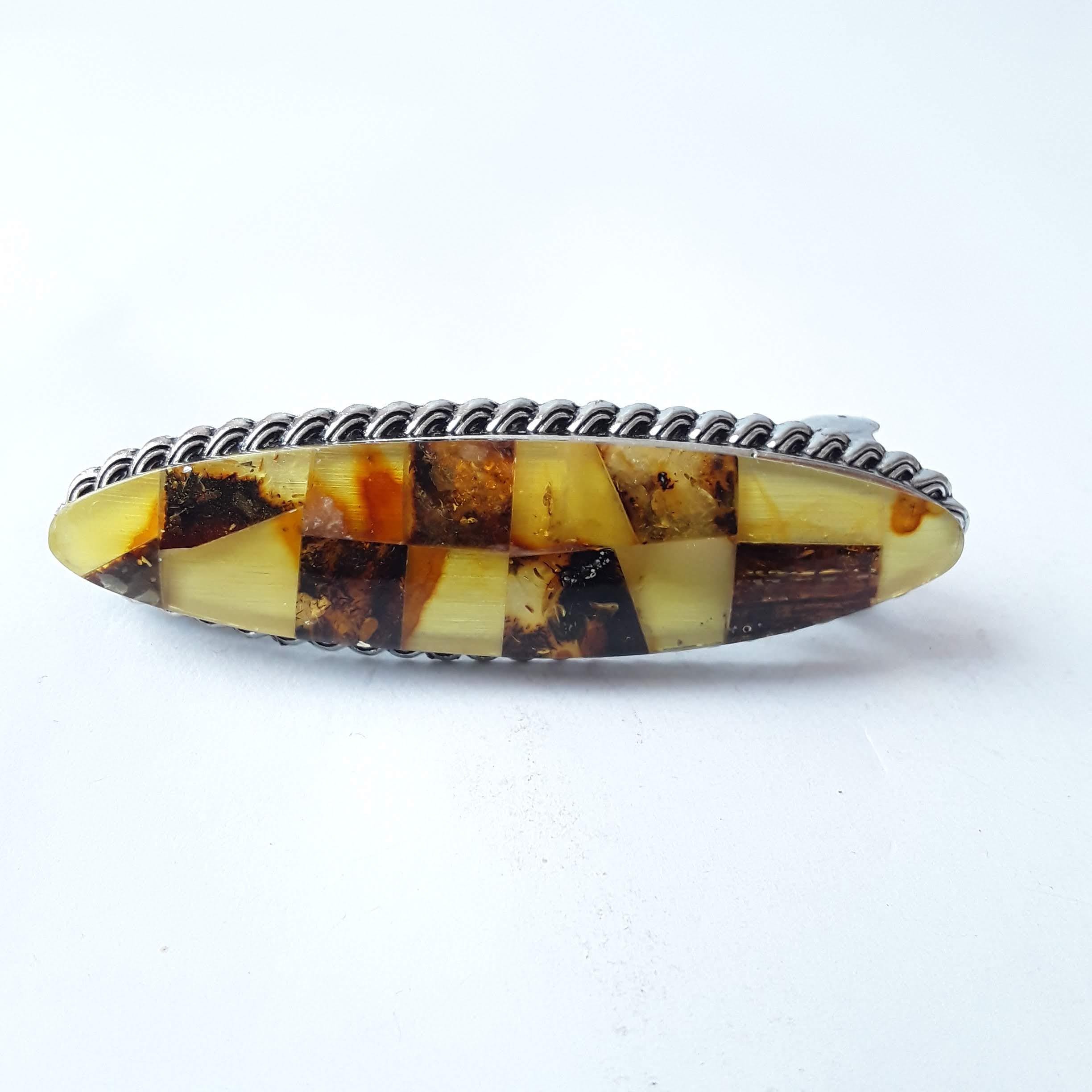 Handmade Baltic Amber Hair Barrette: Long French Clip - Etsy display picture 3