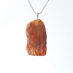 Raw Baltic Amber Pendant: Handcrafted Cognac Gemstone Jewelry