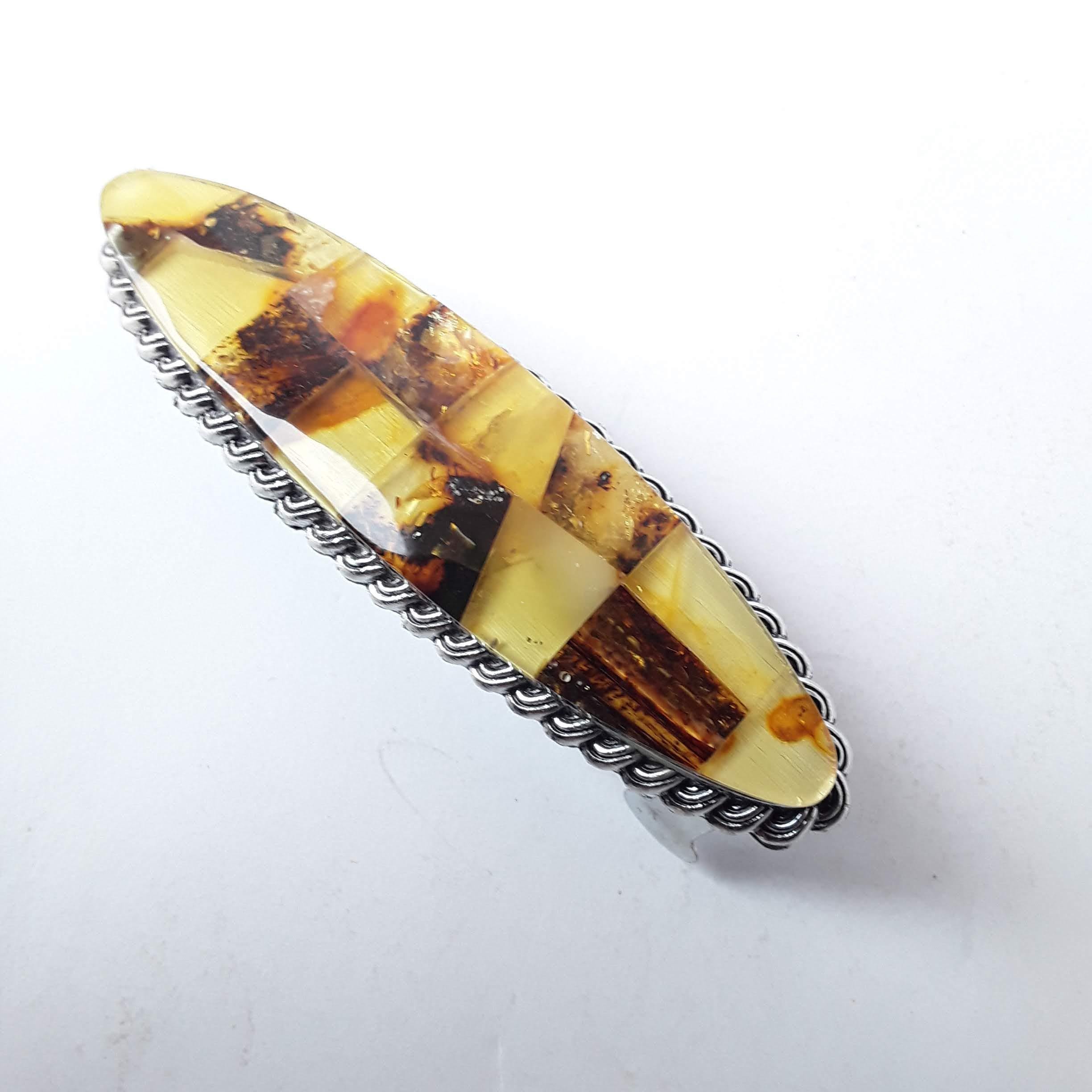 Handmade Baltic Amber Hair Barrette: Long French Clip - Etsy display picture 3
