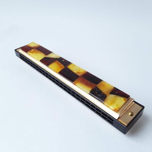 Baltic Amber Harmonica: 24 Hole Mouth Organ, Collector Gift