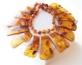 Bib necklace Cleopatra style Collar Amber bib necklace Necklace Baltic Amber Bernstein schm\u00fcck Ostsee Bernstein geschenk Amber collier