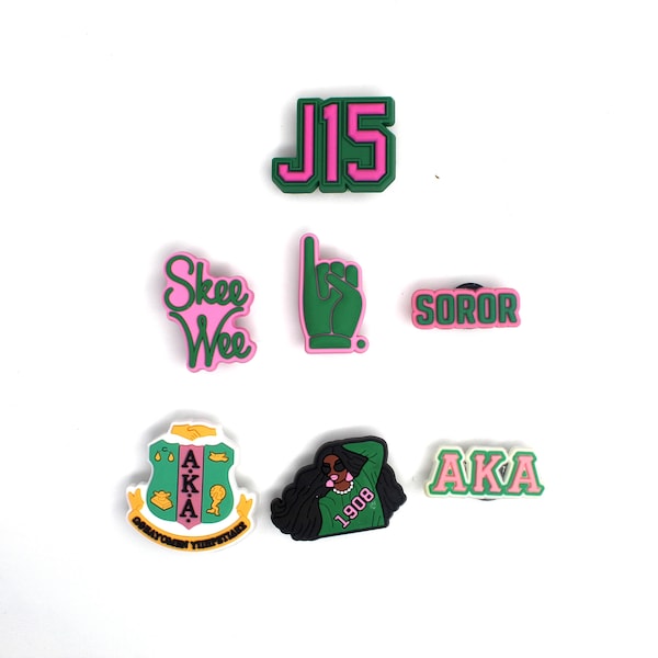 Pink and Green D9 Sorority Shoe Charms