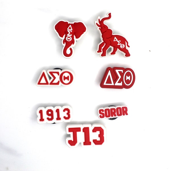 Red and White D9 Sorority Shoe Charm