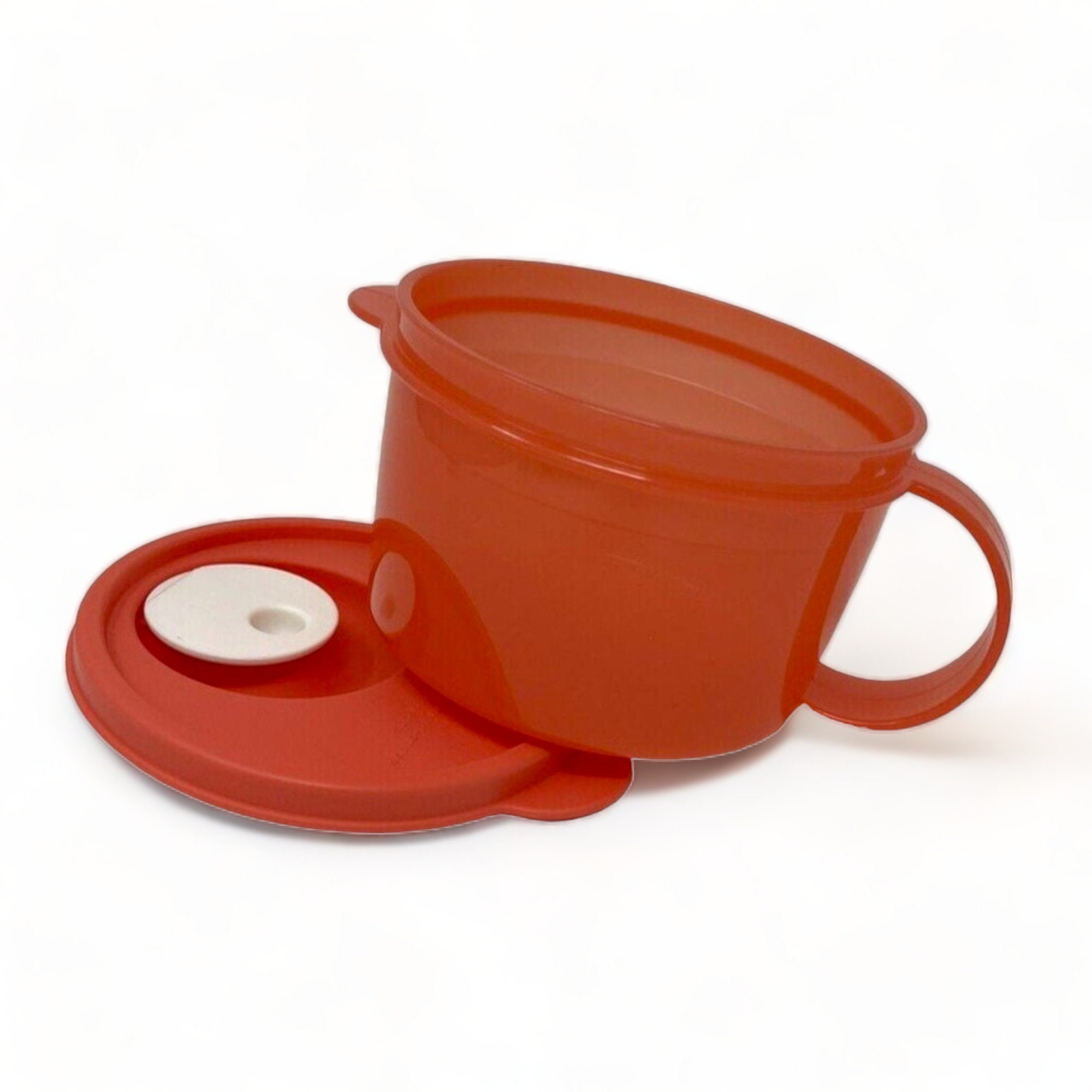 Tupperware Crystalwave Microwave Safe Soup Mug w/ Handle 16-oz Guava New 