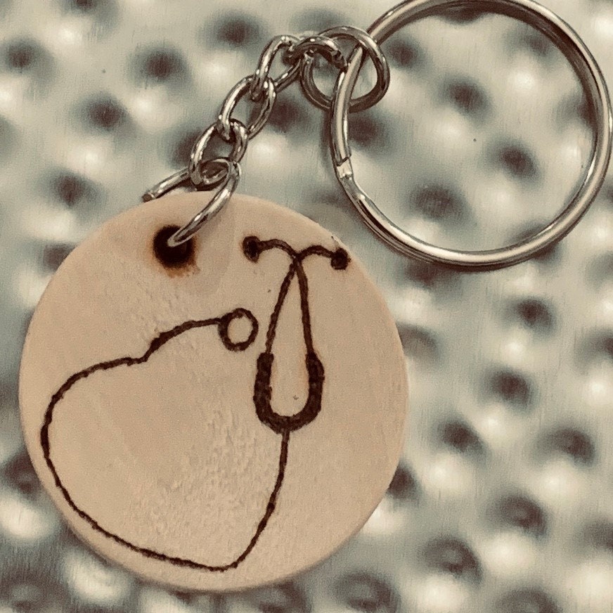 Heart Stethoscope Keychain Customizable Personalized Vet Etsy UK